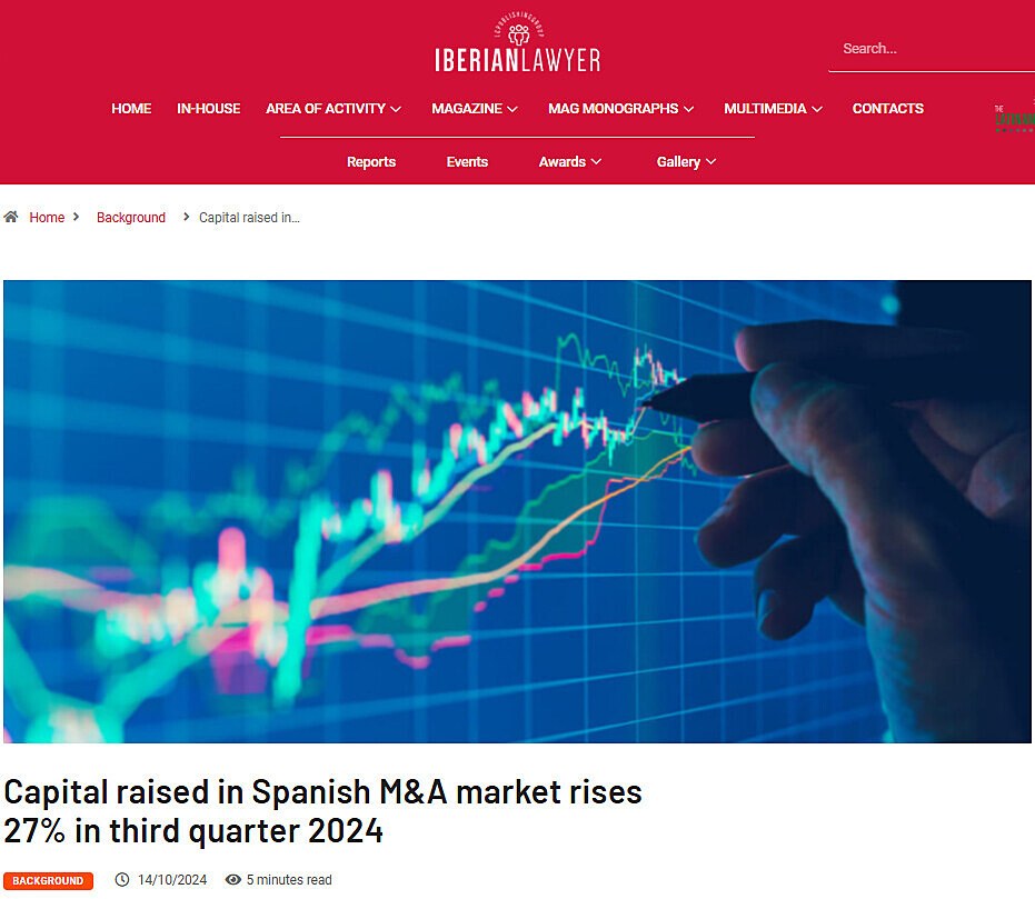 Capital raised in Spanish M&A market rises 27% in third quarter 2024